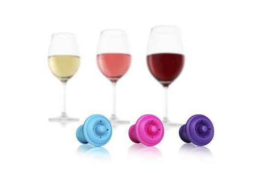 Wine Stoppers Set of 3 (Purple/Blue/Pink)