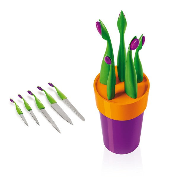 Portacuchillos con forma de planta