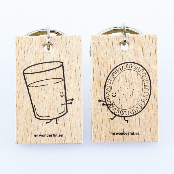 Key rings - Glass of milk and cookie