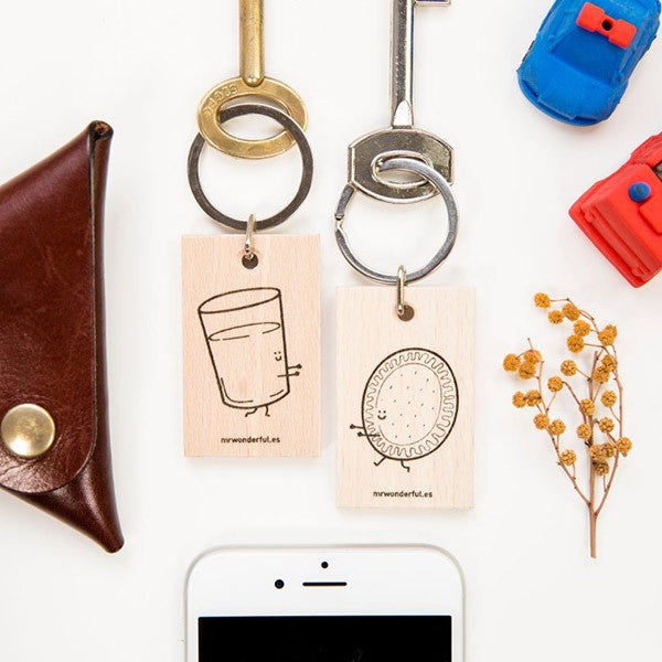 Key rings - Glass of milk and cookie