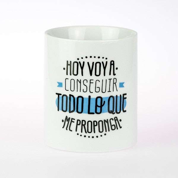 Taza con mensaje motivador
