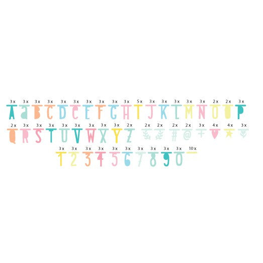 Guirnalda de letras en tonos pastel