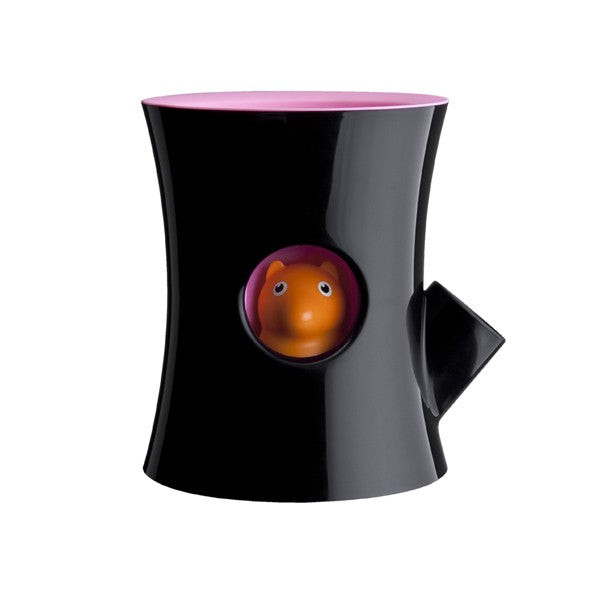 Self watering flowerpot - Black log and squirrel