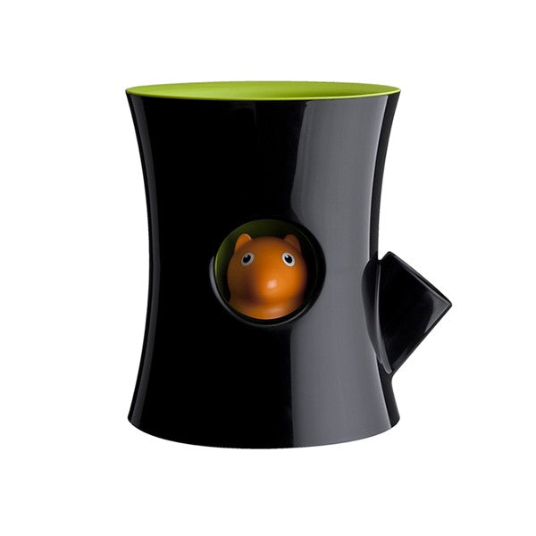 Self watering flowerpot - Black log and squirrel