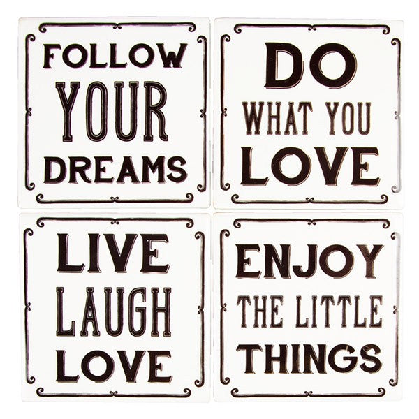 Coasters with positive messages