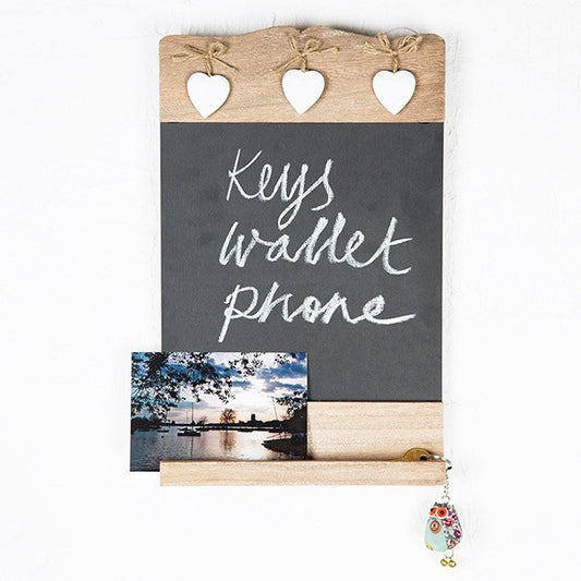 Black chalkboard with hearts