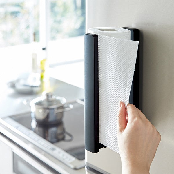 Portarrollos magnético para papel de cocina con apoyo