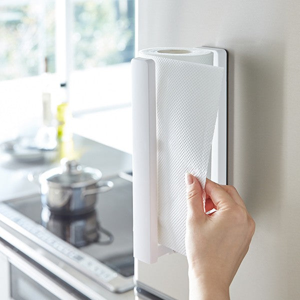 Portarrollos magnético para papel de cocina con apoyo