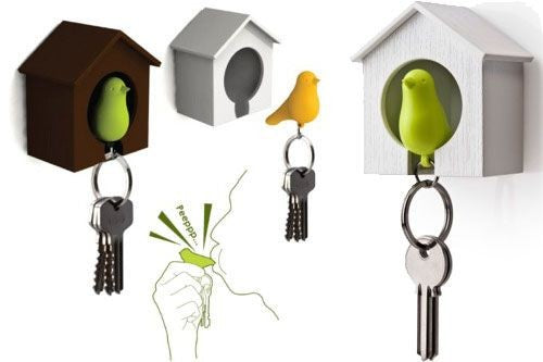 Sparrow keyring with whistle