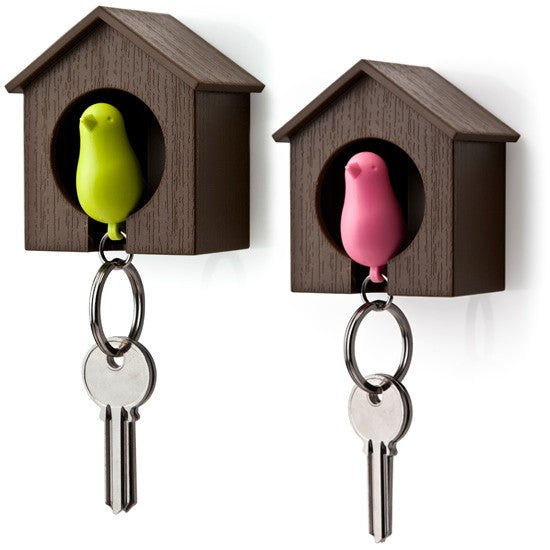 Sparrow keyring with whistle