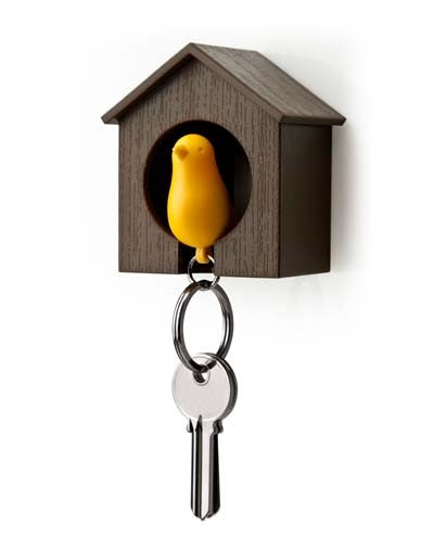 Sparrow keyring with whistle