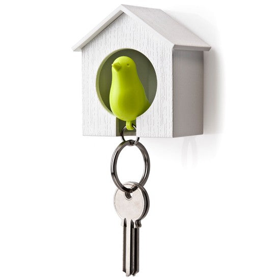 Sparrow Keyring with white house
