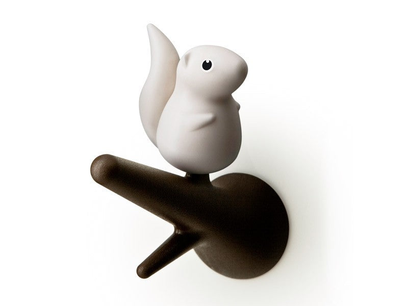 Wall Hook Squirrel - Set of 2 (white-brown)