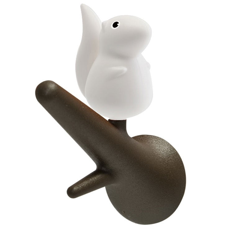 Wall Hook Squirrel - Set of 2 (white-brown)