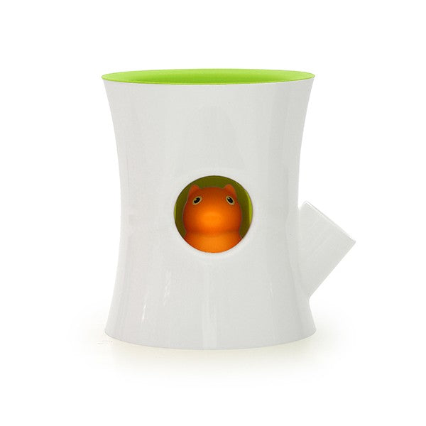 Self watering flowerpot - White log and squirrel