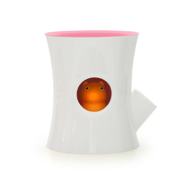 Self watering flowerpot - White log and squirrel
