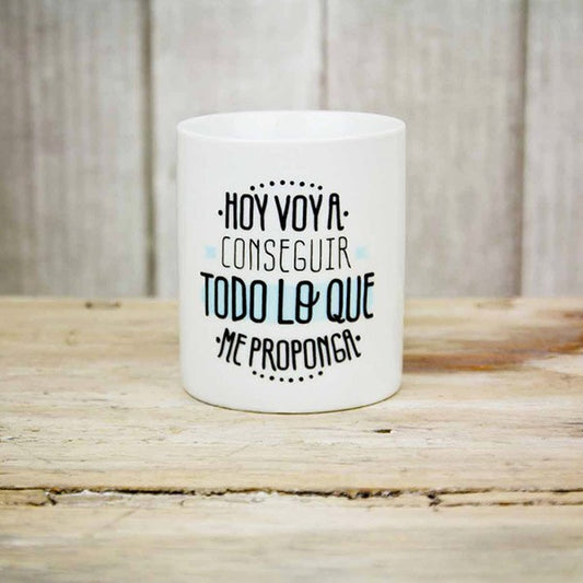 Taza con mensaje motivador