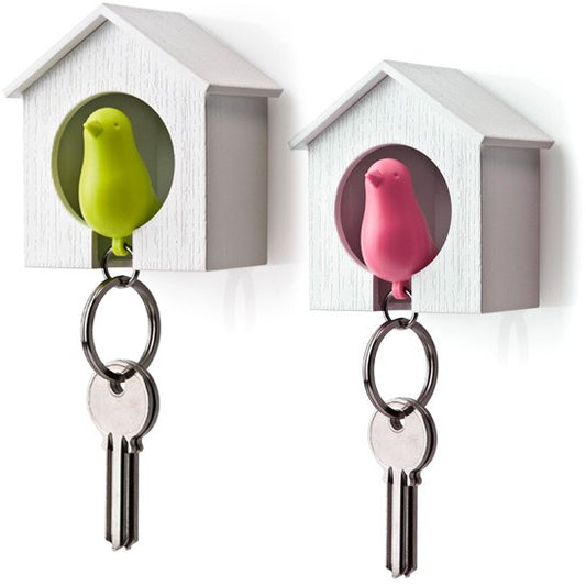 Sparrow Keyring with white house